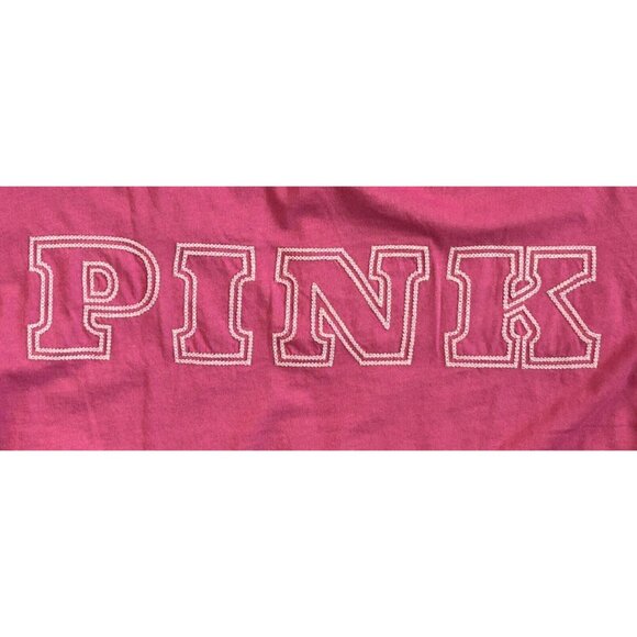 Victoria's Secret Pink Ace Cotton V-Neck Long Sleeve Tee Color Grape/Ruby Medium - Picture 4 of 5